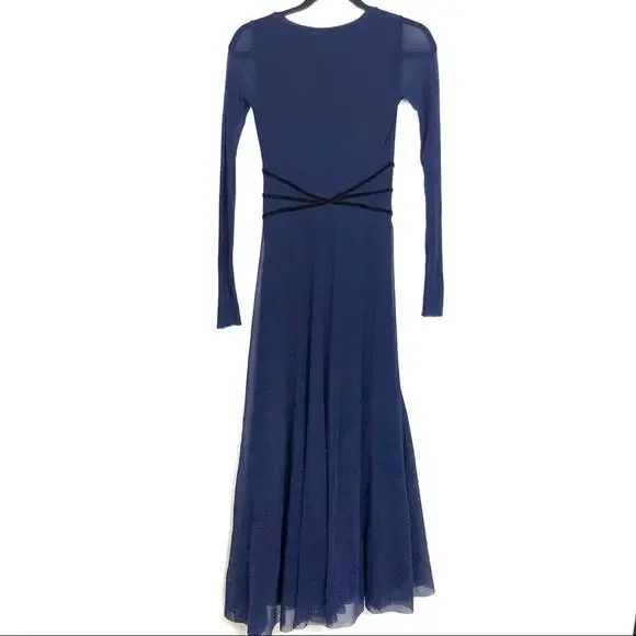 Fuzzi Velvet Long Sleeve Asymmetrical Maxi Dress - Picture 5 of 16